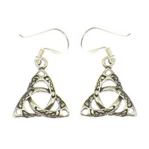 Celtic Triquetta Earrings 925er Silver Symbol Jewelry - New - Picture 1 of 1