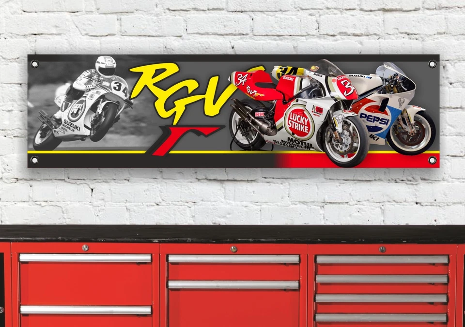 BR402B SUZUKI RGV500 CARTEL DE TALLER FLEXIBLE SCHWANTZ 500 250 GOLPE DE SUERTE - Imagen 1 de 1