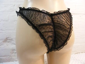sissy black pinspot net scrunch butt panties mens sexy lingerie knickers femboy - Picture 1 of 2