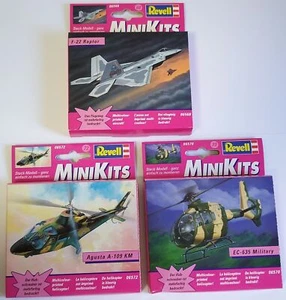 Revell Mini Kits Lotto 3 Models F-22 Raptor EC-635 Agusta A109 - Picture 1 of 1