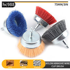75mm Nylon Filament Abrasive Wire Cup Brush Metal Polishing Rust Removal 80-320#