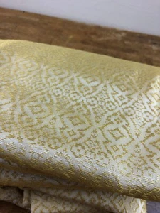 Lote De Colección 3 Paneles Cortina Jacquard Dorado 63" Largo x 23" Ancho en Pliegues Superiores - Imagen 1 de 11