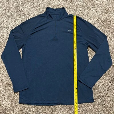 Pulôver masculino Paradox Merino Blend 1/4 zíper XL azul mistura de lã camada de base elástica - Imagem 1 de 4