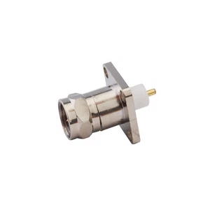 F male Plug 4 hole panel mount RF Connector with extended dielectric&solder Post - Picture 1 of 4