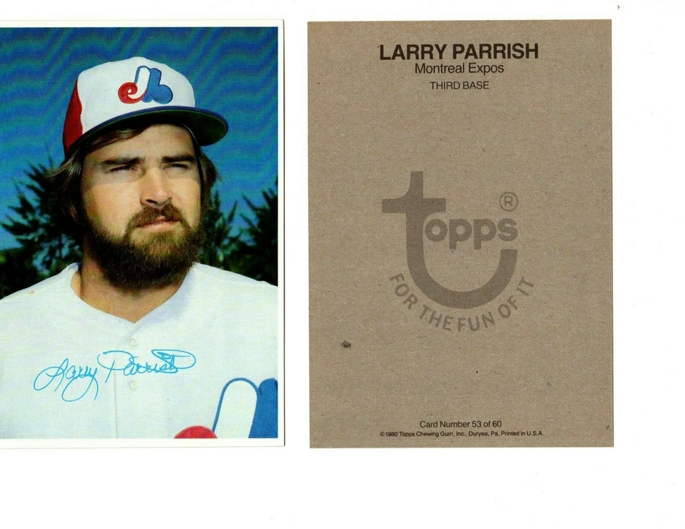 Tarjeta grande de béisbol Larry Parrish Topps 1980 5 x 7 Toronto Blue Jays 53 de 60  Foto 1 de 1