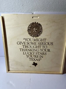 Made in Texas Wood Gift Box Keepsake Storage Pie Box Sliding Lid 10"x10"x3" - Picture 1 of 4
