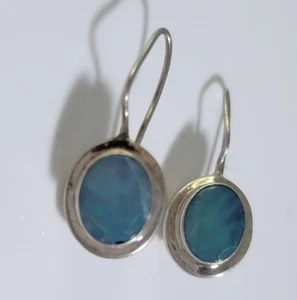 Vintage Sterling Silver Native American Turquoise Earrings Signed DD for REPAIR - Picture 1 of 8