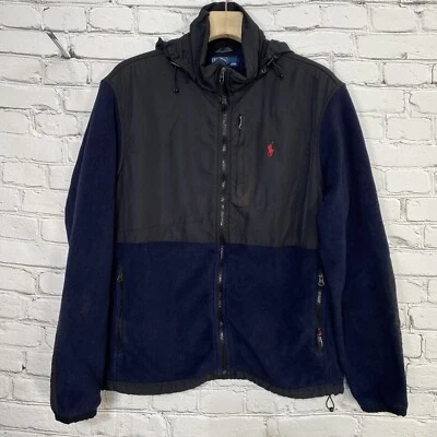 Vintage 90s Polo Ralph Lauren Polartec Denali Fleece Jacket Size L Black Blue - Image 1 of 4