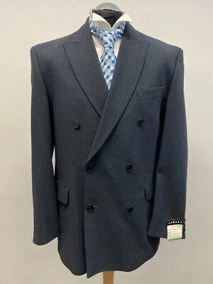 JAEGER BLAZER VINTAGE LANA D PECHO RICO EN ÍNDIGO OSCURO TALLA 42R NUEVO CON ETIQUETAS (461) Foto 1 de 4