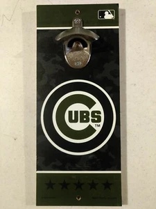 CHICAGO CUBS BOTTLE OPENER SIGN 5"X11" HARDBOARD CAST METAL OPENER BLOWOUT - Picture 1 of 2
