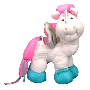 Vintage Fisher Price Puffalumps Enchanted Starfire Pegasus Horse Plush White '87 - Picture 1 of 22