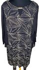 AGB Dress Size 12 Black Gold Sparkle Details Sheer Tulip Sleeves Wedding