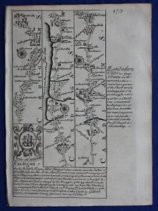 CARDIGAN, MONTGOMERYSHIRE, MACHYNLLETH, original antique road map, Bowen, 1759 - Picture 1 of 2