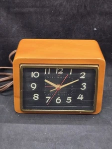 Vintage 1950's GE General Electric 7HA214 ALARM CLOCK Brass Wood  - Picture 1 of 13