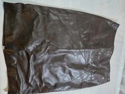Charles Chang Brown Leather Skirt 8 - Image 1 of 4