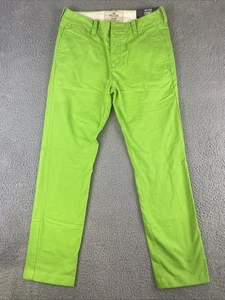 Pantalone uomo Hollister nuovo con etichetta chino verde lime gamba dritta 29x30 preppy dritto - Foto 1 di 13