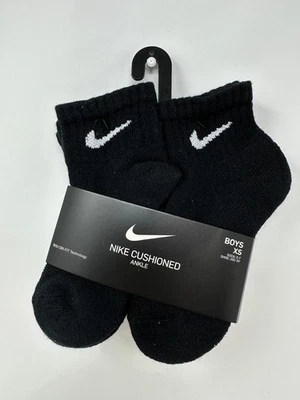 Nike Kids' Dri-FIT 6-Pack Ankle Socks Size: 5-7, (7908) Black, E2(B927T) - Image 1 of 3