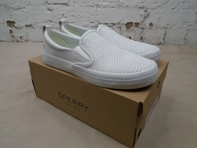 Women's SPERRY Crest Twin Gore Mini Perf White Slip on Casual Sneakers Size 8 - Image 1 of 4