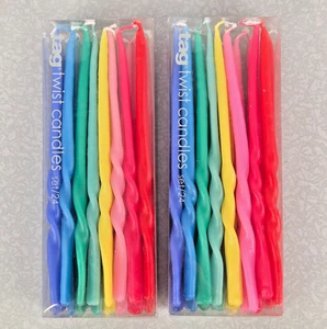 TAG Twisted Mini Taper Kerzen Regenbogen 7" Geburtstagskuchen Kerze 2 Sets von 24 - Bild 1 von 5