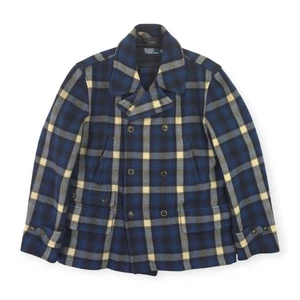 Polo Ralph Lauren Vintage Plaid Double Breasted Peacoat Men's XL - Picture 1 of 8