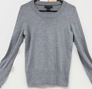 Banana Republic Merino Wool Grey Sweater Medium Stylish Work Cardigan Excellent - Picture 1 of 12