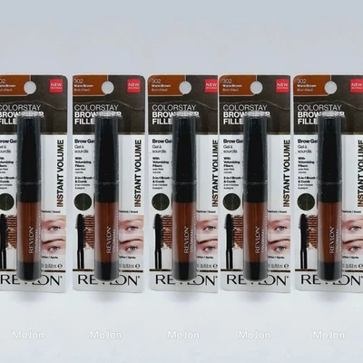 Lot Of 5 REVLON ColorStay Brow Fiber Filler, Eyebrow Gel, 302 Warm Brown - Image 1 of 3