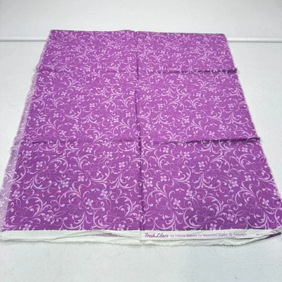 maywood studio fresh lilacs quilting fabric floral purple cotton 42x18 - Image 1 of 4