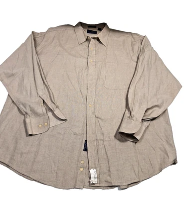 Camisa Bill Blass Premium Para Hombre XXL 2XL Manga Larga Con Botones Blanco Tostado Foto 1 de 4