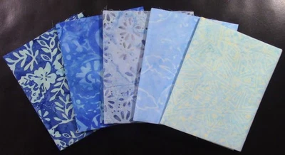 5 cuartos de grasa - Batik Blue Sky - acolchado, costura - tela 100 % algodón - 5577 Foto 1 de 2