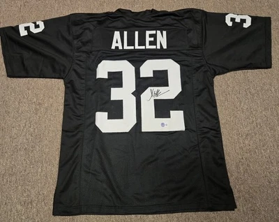 Marcus Allen Signed Oakland Raiders Black XL Football Jersey Beckett Auto USC Foto 1 de 3