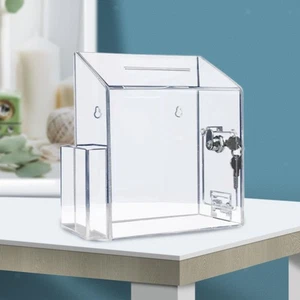 Suggestion Box with Lock and Key Portable Multipurpose with Slot Secure - Picture 1 of 5