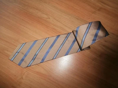 Классический AQUASCUTUM из Лондона синий и золотой шелковый джентльменский галстук - Изображение 1 из 3