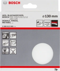 Bosch Spugna per lucidatura piastra di lucidatura velcro per smerigliatrice eccentrica 130 mm (2608613005) - Foto 1 di 2