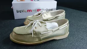 Little Miss Matched Pink Gold Girls Size 5 Boat Shoes - Picture 1 of 9