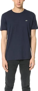 Lacoste Men Pima Cotton Regular Fit Short Sleeve Crew Neck T-Shirt, Navy BLUE, S - Picture 1 of 5