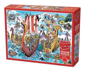 Cobble Hill Jigsaw Puzzle;  Doodle Town Viking Voyage;  1000 pieces - Picture 1 of 2