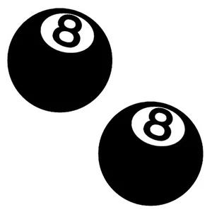 8 Ball Decal - 2 Pack of Billiard Pool Ball Stickers - Choose Color and Size - Picture 1 of 4