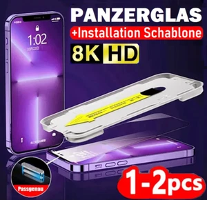 💥Display Panzerfolie Schutzglas für iPhone 12 13 14 15 Pro Max + Anbringhilfe💥 - Zdjęcie 1 z 13
