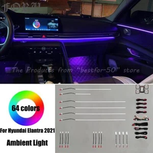 64 Colors For 2021 Hyundai Elantra Ambient Light LED Atmosphere Lamp Footlight - Picture 1 of 5