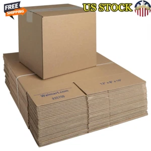 Recycled Shipping Boxes 12"x8"x10" Eco-Friendly Multi-Use Bulk Pack 30 Count New - Picture 1 of 7