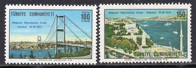 2039 - Turkey 1973 - Opening of Bosphorus Bridge - Istanbul - MNH Set - Image 1 of 2
