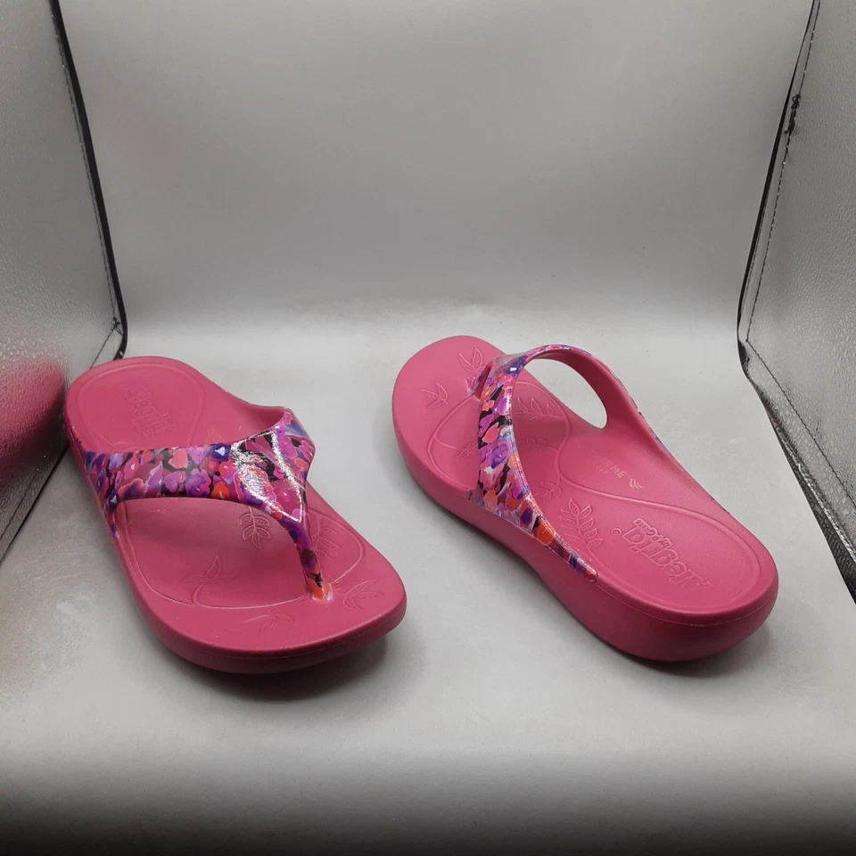 Alegria Ode 凉鞋女式 7-7.5 米 EU37 粉色罂粟流行拖鞋 D328 — 第 1/4 张图片