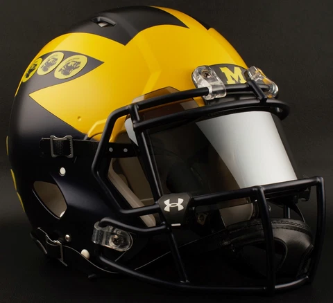 *CUSTOM* MICHIGAN WOLVERINES NCAA Riddell Speed AUTHENTIC Football Helmet Cover