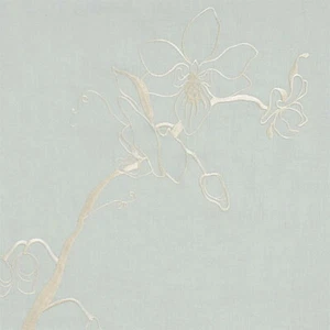 Design Forum - Lin Orchid - Duck Egg Fawn - Large Fabric Remnant - 72cm x 130cm - Picture 1 of 1