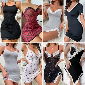 Women's Sexy Tube Dress Babydoll Stretchy Bodycon Nightdress Sleepwear Nightgown - Picture 1 of 167