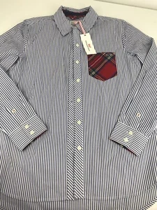 NWT Vineyard Vines Royal Ocean Blue White Plaid Striped Top Size 2 NEW - Picture 1 of 11