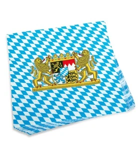 Bayrische Servietten mit Bayern Wappen Weißwurst Frühstück Fest Motiv 20 Stück - Bild 1 von 1