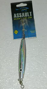 Plantilla de señuelo de pesca Ahi diamante de asalto en paquete flash plateado 4 oz - Imagen 1 de 3