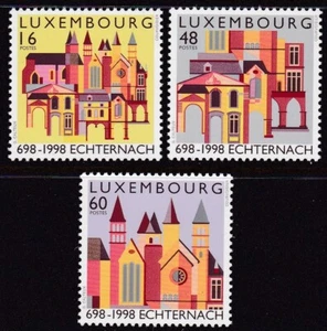 LUXEMBOURG #996-998 MNH 1300th ANNIV. ABBEY OF ECHTERNACH ARCHITECTURAL DRAWINGS - Picture 1 of 1