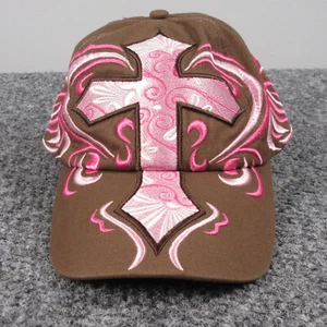 Western Cross Hut Kappe Damen Einheitsgröße braun rosa bestickt Cowgirl - Bild 1 von 14